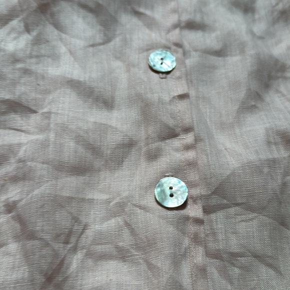 Tasha polizzi TP saddleblanket and co 100% linen mother-of-pearl button top s - Picture 3 of 6